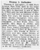 Obituary of Thomas S. Gallagher