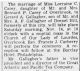 Marriage Announcement of Lorraine Carey and Gerard Gallagher