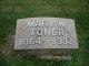 Gravestone of Mary W. Toner