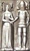 Drawing of effigies of Thomas de Beauchamp, 11th Earl of Warwick & Katherine Mortimer in Warwick St. Mary's Church
