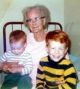 Ruth (Ward) Woodman with two grandsons